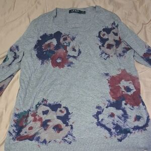 Lauren Ralph Lauren Gray Floral Crop Top